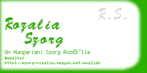 rozalia szorg business card